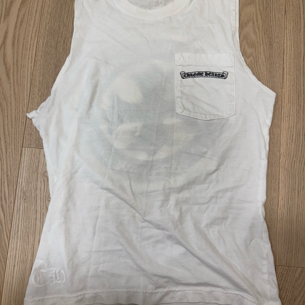 Chrome Hearts White Sleeveless Top